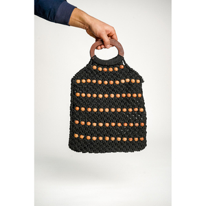 Bolso de algodón hecho a mano popular Bolso de mano de macramé moderno de alta calidad para mujer al precio más bajo - Product Image 1