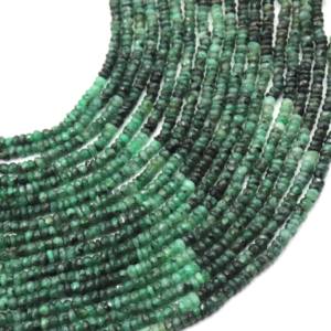 Cuentas de Piedras Preciosas de Esmeralda Verde Natural de Primera Calidad, en Forma de Rondelle, de 3.5-4.5 mm, Venta Directa de Zambia, Cuentas de Piedras Preciosas al por Mayor - Product Image 4