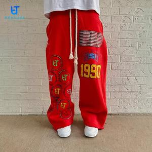 กางเกงวอร์ม BENTURA สตรีทแวร์ขายดี พิมพ์ลาย DTG ล้างสีแบบ Acid Wash แต่งขาด ปักโลโก้ตามสั่ง ผ้าฝ้าย 100% สำหรับผู้ชาย - Product Image 2