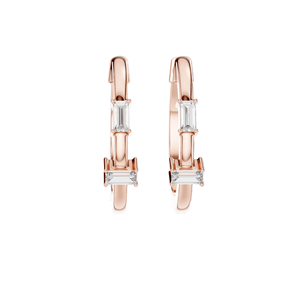 Boucles d'oreilles créoles en diamant CVD 0,05 CT VVS-VS-EF pour femmes, or 18 carats, 14 carats, 10 carats et argent 925, moissanite, rose, jaune, blanc - Product Image 1