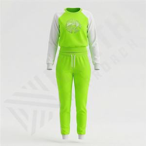 Ensembles de survêtements deux pièces pour femmes 2025 de haute qualité, style décontracté, blocs de couleur, haut court à col rond, personnalisables - Product Image 1