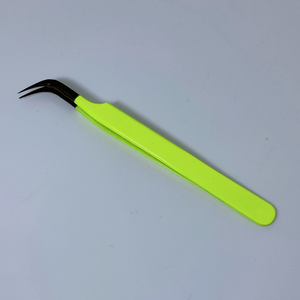 Ensemble de pincettes de couleur vert fluo, en acier inoxydable, pour extension inclinée, applicateur de cils, vente complète personnalisée - Product Image 6
