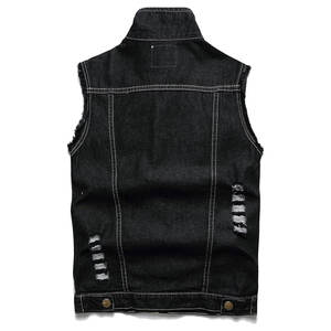 Chaleco vaquero de bajo precio personalizado transpirable nuevo diseño de alta calidad para hombre superventas precio barato chalecos vaqueros de gran oferta para hombre - Product Image 2