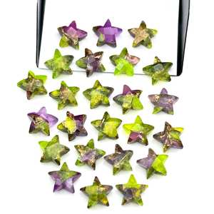 Cuentas de Estrella Turquesa Verde y Morada de 10 mm, Facetadas, Talladas a Mano, para la Elaboración de Joyas - Product Image 5