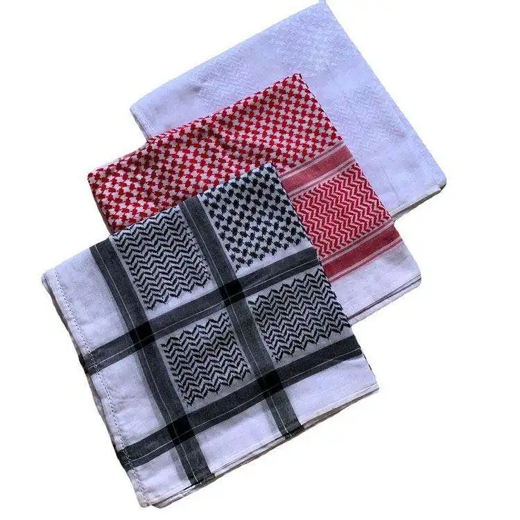 Arab Head Scarf For Men muslim hijab fashion scarf Cotton Shemagh Tactical Desert Wrap Keffiyeh Head Neck Arab Scarf For Men