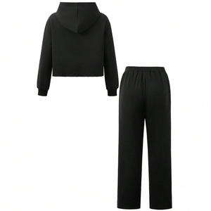 Ensemble de survêtements pour enfants deux-pièces personnalisés en tissu respirant Options d'impression de logo personnalisation OEM de marque privée à motif solide formel - Product Image 2