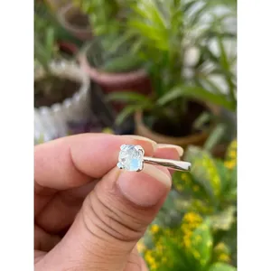 Natural Aquamarine <b>Ring</b> 925 Sterling Silver Handmade Fine Gemstone Jewelry Wholesale Supplier - Product Image 2