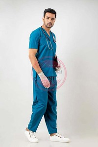 ชุดยูนิฟอร์มคอวีสำหรับผู้ชายชุดพยาบาลสครับยืดได้ - Product Image 4