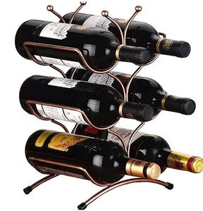 Estante para Botellas de Vino de Metal Hecho a Mano de Alta Calidad, Estante para Botellas de Vino de Sobremesa para el Hogar, Soporte para Botellas de Champán - Product Image 3