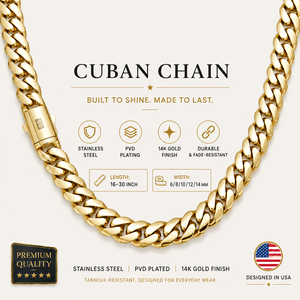 <span class=keywords><strong>Set</strong></span> <span class=keywords><strong>Collana</strong></span> <span class=keywords><strong>e</strong></span> <span class=keywords><strong>Bracciale</strong></span> Miami Cuban YYN 6-14mm in Acciaio Inossidabile Placcato Oro 14K 18K Stile Hip Hop Monaco Cuban Link per <span class=keywords><strong>Uomo</strong></span> - Product Image 1