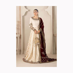 2024 pesado estilo indio pakistaní Lehenga Choli Net con trabajo bordado Salwar Kameez traje para mujeres Vestido de estilo musulmán indio - Product Image 3