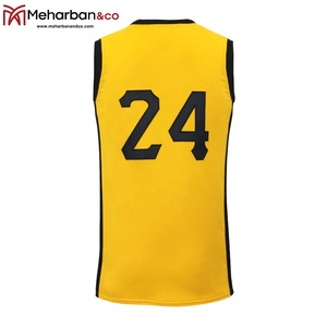 Uniforme de Baloncesto Amarillo Personalizado OEM, Conjunto de Jersey sin Mangas con Paneles Laterales, Poliéster Transpirable, Talla Adulto Unisex - Product Image 4