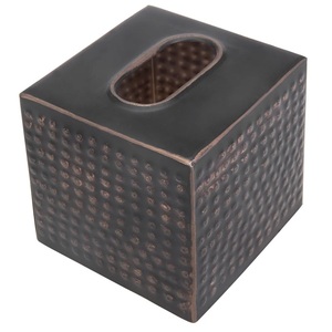 Caja de pañuelos con acabado antiguo de alta calidad de diseño clásico, caja de almacenamiento de pañuelos esenciales para oficina en casa en forma cuadrada - Product Image 1