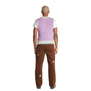 กางเกงผ้าลูกฟูกปักลายด้วยผ้าลูกฟูกที่ได้แรงบันดาลใจจากวินเทจพร้อมแผ่นปะสำหรับตกแต่งที่สมบูรณ์แบบสำหรับลำลอง - Product Image 3