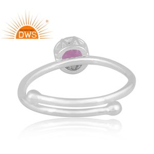 Dernière conception Bague empilable en argent sterling 925 fin avec améthyste rose naturelle Fabricant de bijoux personnalisé - Product Image 4