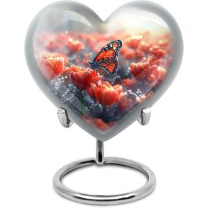 Mariposas Hermosa Mirada 3 Pulgadas Urnas-Gris Mini Urna para Cenizas - Product Image 1