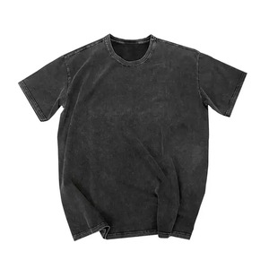 T-shirt oversize en coton épais, style vintage, délavé à l'acide, avec logo imprimé, jersey vierge de grande taille 4XL pour hommes, vente en gros - Product Image 1