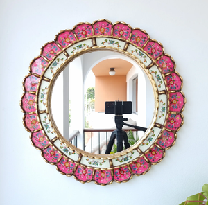 Harmonious 50cm Fuchsia Interior Decoration Wall <b>Mirror</b> - Product Image 1