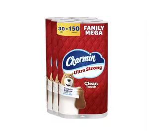Precio al por mayor para papel higiénico Strong Disposable Clean Touch, 30 mega rollos familiares |   150 Rollos Regulares en Stock - Product Image 1