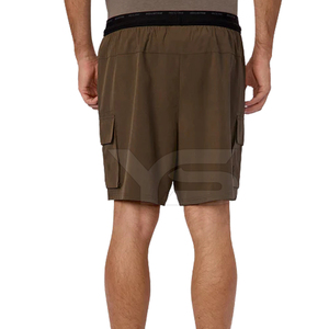 Casual <b>Cargo</b> <b>Shorts</b> for Men <b>Elastic</b> <b>Waist</b> Closure 100% Cotton Mid <b>Waist</b> Plus Size Breathable Solid Pattern Hot <b>Shorts</b> Knee - Product Image 6