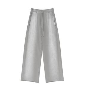 Pantalons de survêtement surdimensionnés et lourds, lavage à l'acide personnalisé, ample, 380 g/m², uni, personnalisé, jambes larges, pantalons de survêtement pour hommes - Product Image 3