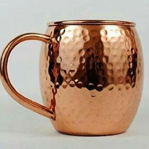 Verre à boire en cuivre écologique personnalisable de haute qualité 12 Oz./350ml Accents dorés réutilisables fabriqués en Inde - Product Image 2