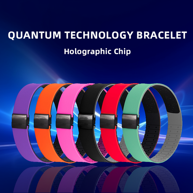 Newest Generation Healthcare Supply Biological Quantum Resonance Chip Bracelet Silicone Wristband with Chip