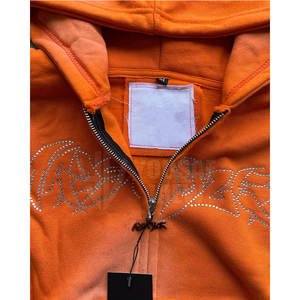 Alta calidad con capucha de invierno impreso sólido Casual Wear hombres Rhinestone chándal peso ligero superventas - Product Image 3