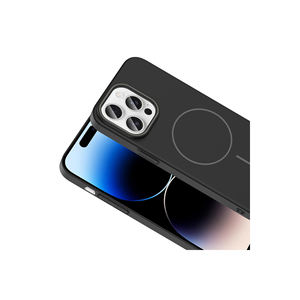 Étui en silicone de qualité supérieure de la série ATA Ruby compatible avec MagSafe pour iPhone 14 Pro Max, bleu marine givré, coque de téléphone portable - Product Image 6