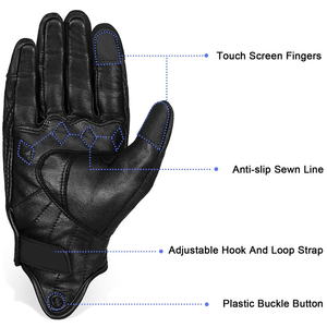Guantes de Motocicleta de Cuero Genuino con Protección Antideslizante para Pantalla Táctil y Protección de Nudillos para Hombres y Mujeres por KARIMAN INDUSTRY - Product Image 4