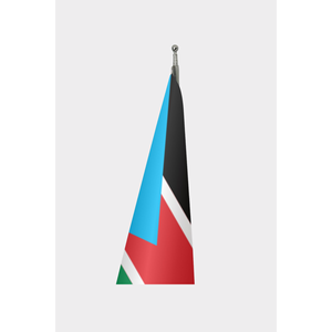 South Sudan Official Interior <b>Flag</b> 3x5ft Polyester Silk Pennant with Aluminum Fiberglass <b>Pole</b> Digital Printing Techniques Used - Product Image 3
