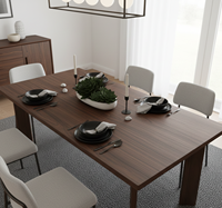 Table à manger en bois massif, design moderne, fabrication artisanale, style farmhouse, pour chambre, villa et hôtel, meubles pour salon