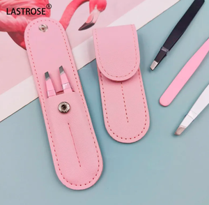 Juego de pinzas para cejas de acero inoxidable de dos piezas ANAAIF, pinzas de apertura oblicua positiva puntiagudas, herramienta de reparación de cejas colorida - Product Image 5