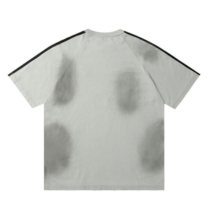 เสื้อยืดระบายอากาศได้ดีคอกลมสำหรับผู้ชายเสื้อยืดผ้าฝ้ายไมโครไฟเบอร์ซักดุดไหล่ปล่อย100% ลายกรดซีดกันแดดออกแบบโลโก้ได้ตามต้องการ - Product Image 4