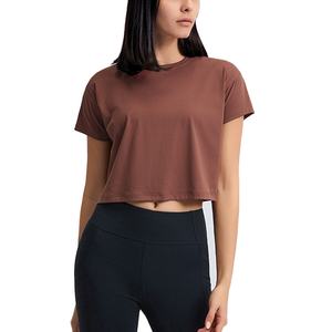 Camisetas de Verano para Mujer, Estilo Americano, de Algodón Puro, Transpirables, Cuello en V, Manga Corta, Corte Holgado - Product Image 1