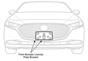 ขายส่งใหม่ ขายึดป้ายทะเบียนกันชนหน้ารถยนต์ สีดำ สำหรับรถยนต์มาสด้า 3 ปี 2019-2026 ของแท้จากโรงงาน รหัส BDTS50170B MA1068122 - Product Image 3