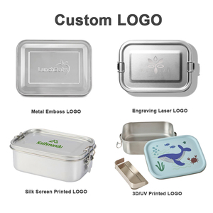 Custom 304 <strong>Stainless</strong> <strong>Steel</strong> <strong>Food</strong> Storage <strong>Containers</strong> with Lids Bento Lunch Box Metal Meal Prep <strong>Food</strong> <strong>Containers</strong> Reusable Stackable - Product Image 4