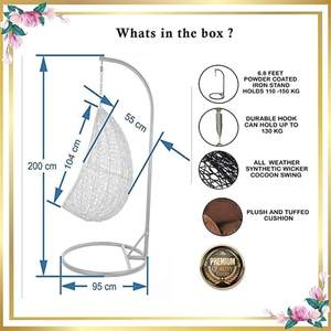 <b>Outdoor</b> Rattan Hanging <b>Chair</b> with Durable Frame <b>for</b> Patio Supply - Product Image 4