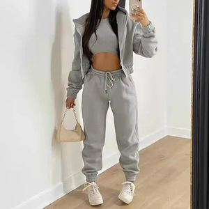 2024 nueva llegada hombres ecológico 100% algodón chándal transpirable 3 piezas Jogger conjunto personalizable - Product Image 4