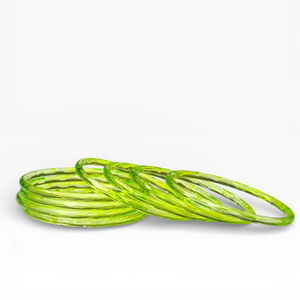 Solid Colour Premium Lime Green Faceted Glass Bangles Imitation Pearl Trendy Wedding <b>Jewelry</b>-Bulk Wholesale - Product Image 1