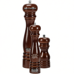 Molinillo de Sal y Pimienta Ilsa Chef Plus de Acero al Carbono con Base de Madera Marrón - Product Image 2