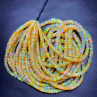 Perles d'opale éthiopienne de qualité supérieure, facettées, rondes, 3,5-5 mm, magnifiques perles d'opale de feu de Welo pour la fabrication de bijoux en opale jaune