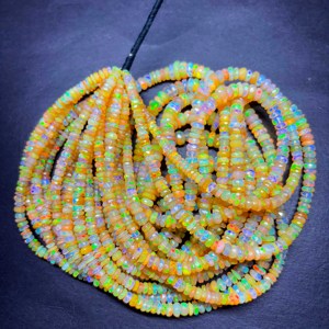 Cuentas Redondas Facetadas de Ópalo Etíope de Primera Calidad, 3.5-5 mm, Hermosas Cuentas de Ópalo de Fuego Welo para la Elaboración de Joyas de Ópalo Amarillo - Product Image 3