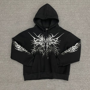 Fabrication de vêtements vintage personnalisés Sweat à capuche d'hiver en polaire lourde 400gsm avec logo personnalisé DTG Print pour hommes - Product Image 5