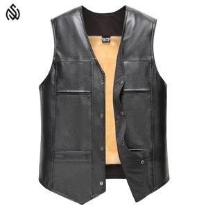100% cuir véritable hommes gilet gilet étiquettes personnalisées look Vintage respirant hommes gilet en cuir - Product Image 6
