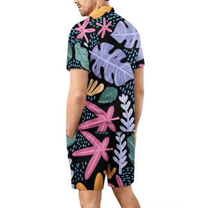 Ensembles chemise et short d'été pour hommes 100% Satin Made Summer Outwear Design personnalisé Ensembles courts en gros pour garçons - Product Image 4