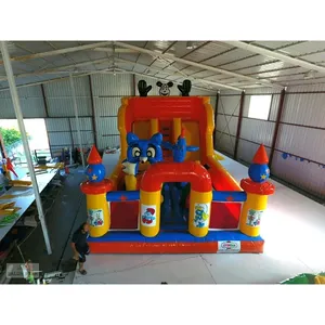 Aire de jeux gonflable géante Mickey Mouse pour l'extérieur, château gonflable avec double toboggan et parcours d'obstacles, équipement de jeux pour enfants - Product Image 2
