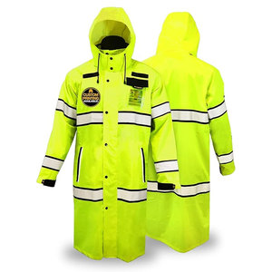 Chubasquero largo de poliéster con logotipo personalizado para hombre, traje de lluvia de fútbol impermeable con características fluorescentes - Product Image 5