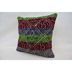 Multicolor Vintage patrón 16x16 pulgadas lana Kantha mosaico Paisley uva Patchwork almohada técnica tejida - Product Image 3