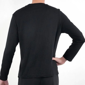 T-shirts à manches longues pour hommes T-shirts décontractés à col rond en coton évacuant l'humidité Débardeurs blancs T-shirts à coupe ample pour hommes - Product Image 3